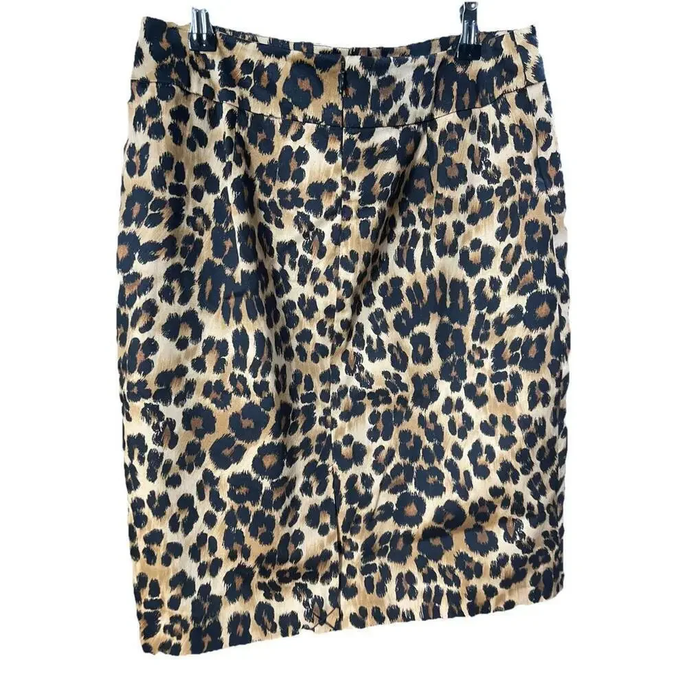 NWT Charter Club Pencil Midi Skirt Womens 8P Leopard Print Office Chic